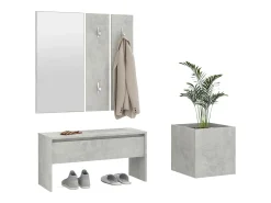 Móvel De Entrada| Conj. móveis de corredor derivados de madeira cimento PT770354 Cinzento