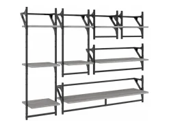 Prateleira|vidaxl Conj. prateleiras c/ barras 6pcs derivados madeira cinza sonoma Cinzento