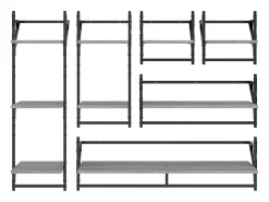 Prateleira|vidaxl Conj. prateleiras c/ barras 6pcs derivados madeira cinza sonoma Cinzento