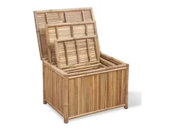 Online vidaxl Conjunto 3 caixas de armazenamento de bambu Natural claro
