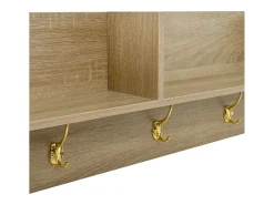 ModernLuxe Conjunto cabideiro de entrada 130x30x174cm - con 2 sapateiros - con espelho de parete e cabide - Natural +^ Móvel De Entrada