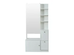 Móvel De Entrada|ModernLuxe Conjunto cabideiro de entrada 85x40x180 cm - con espelho e 2 organizadores de sapatos - 2 portas - prateleiras abertas - Branco