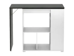 Best Vente-unique Conjunto “Comer em pé”: móvel de bar SATURNE + 2 bancos altos CALAS - Branco e cinza cimento Cinzento / Branco
