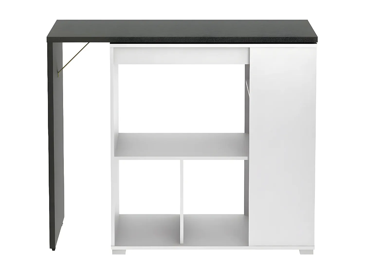 Best Vente-unique Conjunto “Comer em pé”: móvel de bar SATURNE + 2 bancos altos CALAS - Branco e cinza cimento Cinzento / Branco