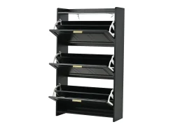Móvel De Arrumação|Sapateira*Hauss Spole Conjunto de 2 armários para calçado 70 x 24 x 120 cm com 3 portas - Preto
