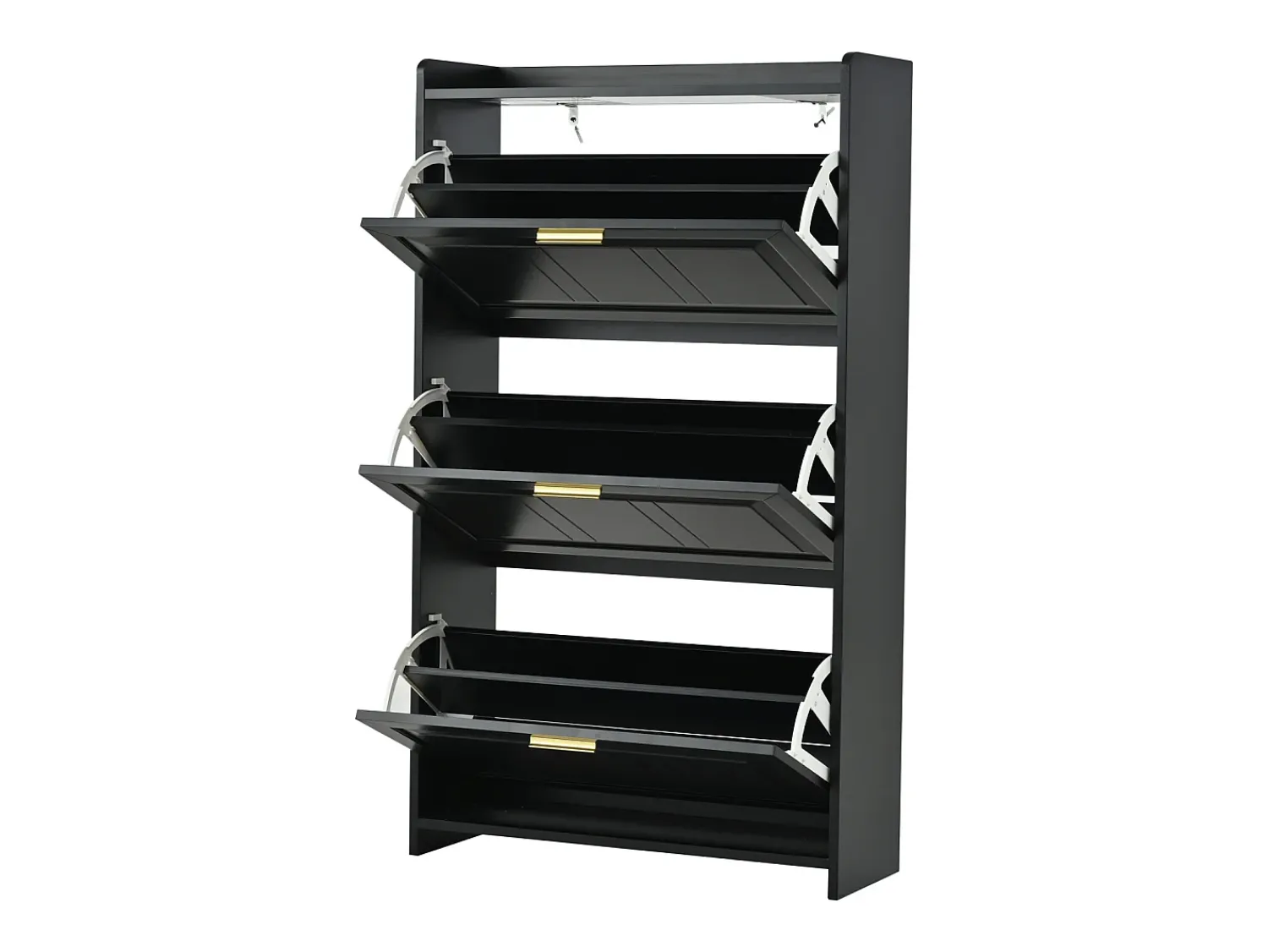Móvel De Arrumação|Sapateira*Hauss Spole Conjunto de 2 armários para calçado 70 x 24 x 120 cm com 3 portas - Preto