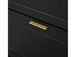 Móvel De Arrumação|Sapateira*Hauss Spole Conjunto de 2 armários para calçado 70 x 24 x 120 cm com 3 portas - Preto