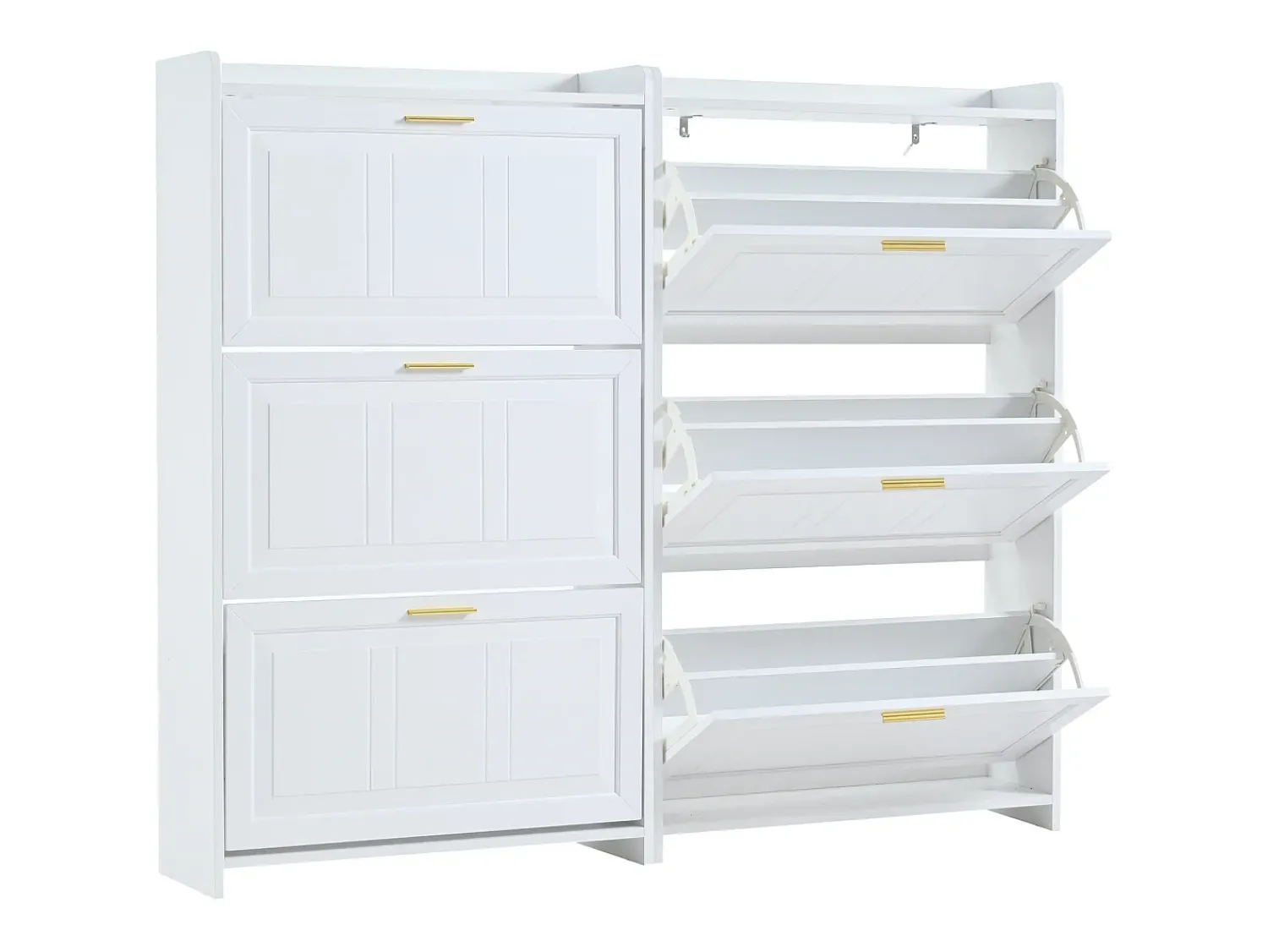 Hauss Spole Conjunto de 2 armários para calçado 70 x 24 x 120 cm com 3 portas -^ Móvel De Arrumação|Sapateira