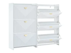 Móvel De Arrumação|Sapateira|Hauss Spole Conjunto de 2 armários para sapatos s com 3 portas basculantes e 6 compartimentos. Branco