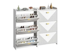 Móvel De Arrumação|Sapateira|Hauss Spole Conjunto de 2 armários para sapatos s com 3 portas basculantes e 6 compartimentos. Branco
