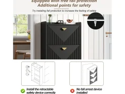 Móvel De Arrumação|Sapateira|Hauss Spole Conjunto de 2 armários para calçado com 3 portas basculantes e 6 compartimentos. Preto