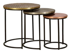 Best Giner y colomer Conjunto de 3 baixos de mesa em bronze Multicor