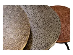 Best Giner y colomer Conjunto de 3 baixos de mesa em bronze Multicor