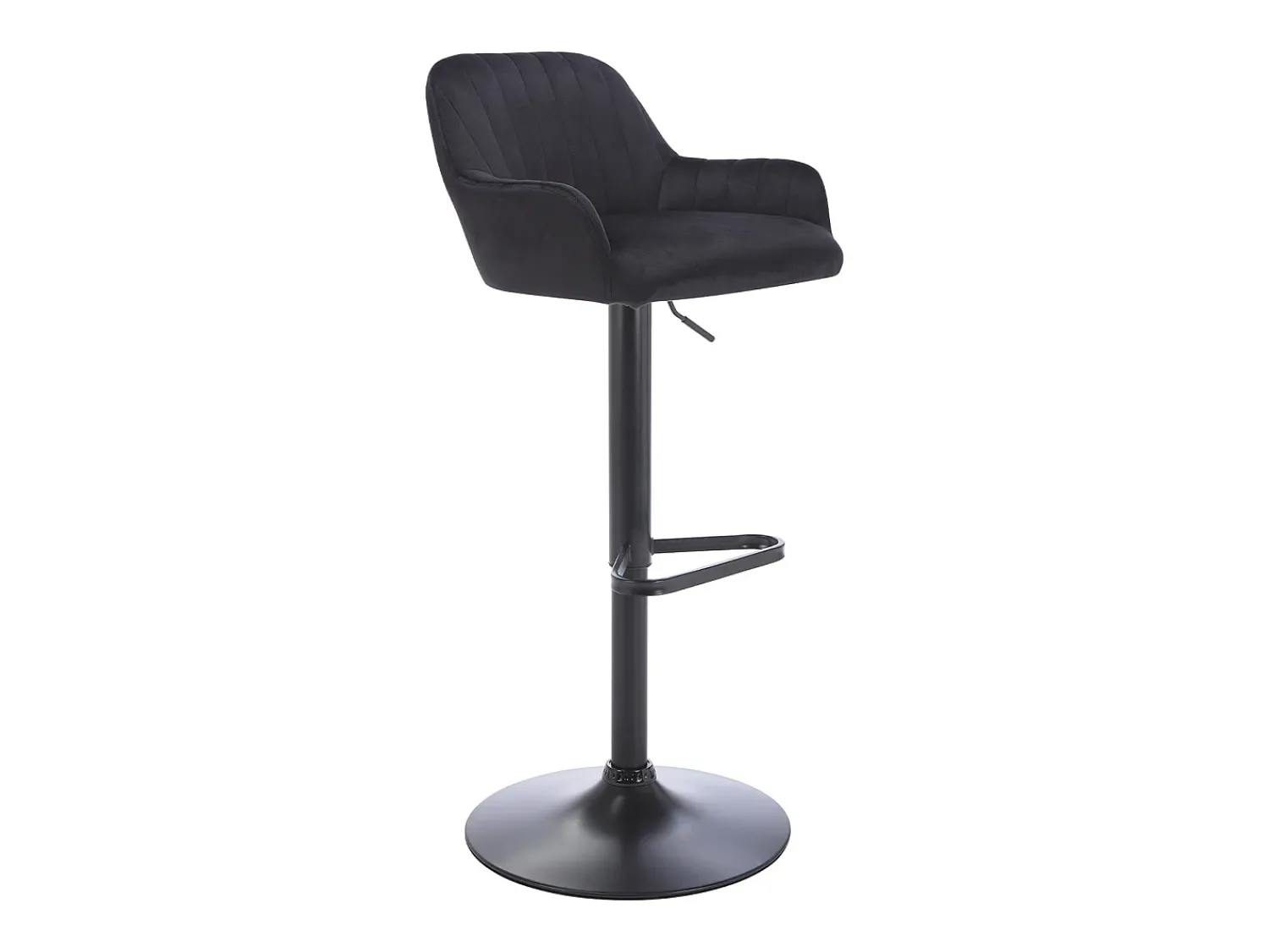 Banco*Vente-unique Conjunto de 2 bancos altos veludo e metal, altura ajustável, - ELEANA Preto