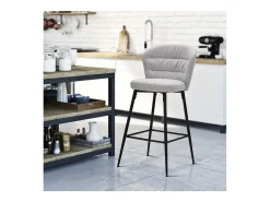 Banco| Conjunto de 2 Bancos Altos VKH432, , 52x59x108 cm, Kendra Home Cinzento