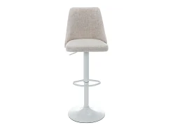 Banco|Vente-unique Conjunto de 2 bancos altos tecido e metal branco, cor bege KIYOLA Bege / Branco