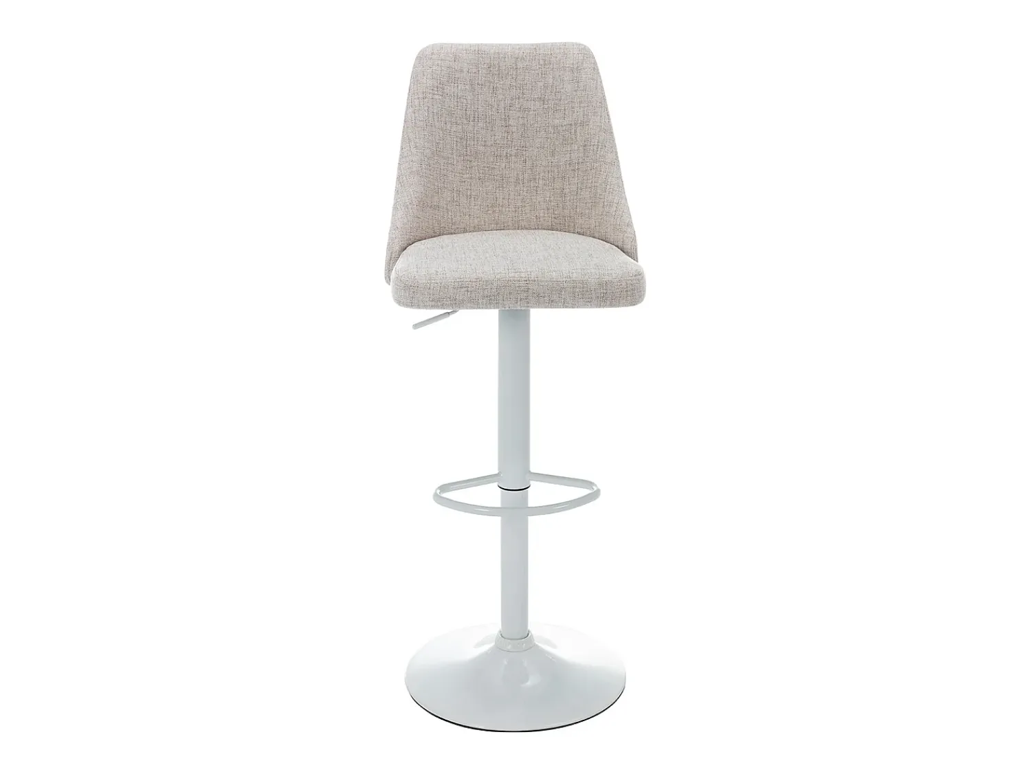 Banco|Vente-unique Conjunto de 2 bancos altos tecido e metal branco, cor bege KIYOLA Bege / Branco