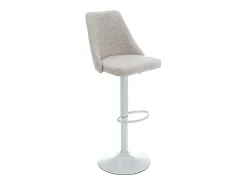 Banco|Vente-unique Conjunto de 2 bancos altos tecido e metal branco, cor bege KIYOLA Bege / Branco