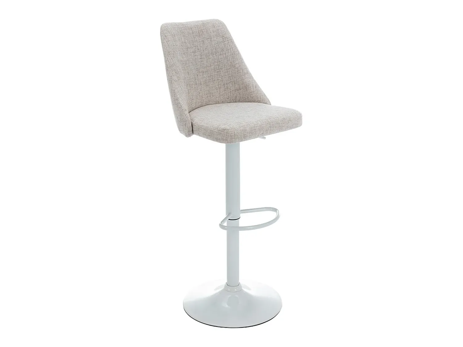 Banco|Vente-unique Conjunto de 2 bancos altos tecido e metal branco, cor bege KIYOLA Bege / Branco