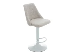 Banco|Vente-unique Conjunto de 2 bancos altos tecido e metal branco, cor bege KIYOLA Bege / Branco