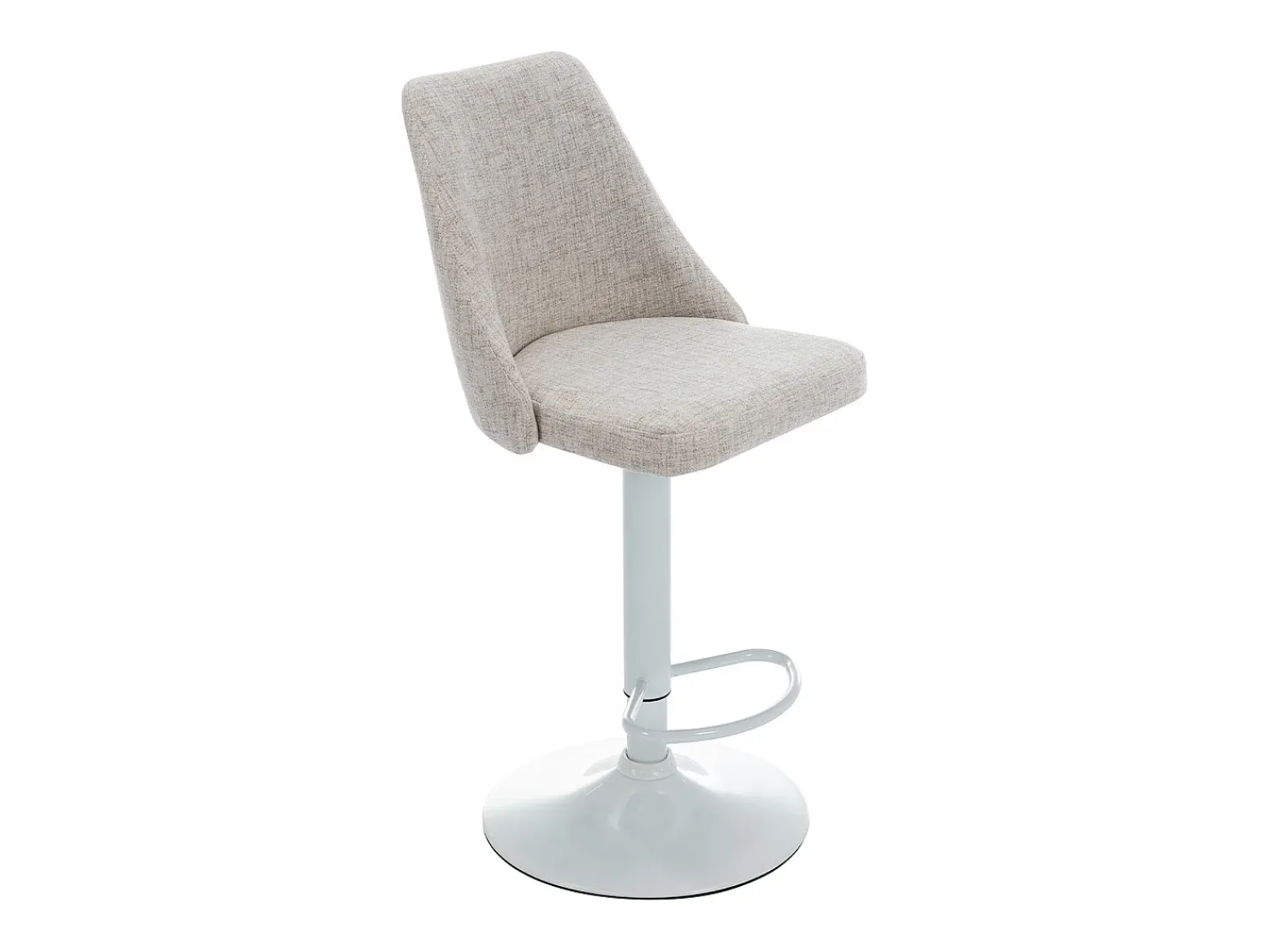 Banco|Vente-unique Conjunto de 2 bancos altos tecido e metal branco, cor bege KIYOLA Bege / Branco