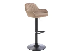 Vente-unique Conjunto de 2 bancos altos veludo e metal preto, altura ajustável, - ELEANA^ Banco
