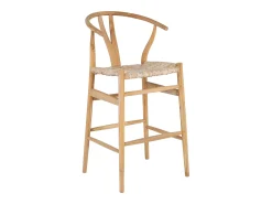 Banco*Vente-unique Conjunto de 2 bancos altos em teca e palha cor natural - POGIANA Natural claro