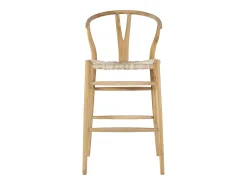 Banco*Vente-unique Conjunto de 2 bancos altos em teca e palha cor natural - POGIANA Natural claro
