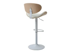 New Vente-unique Conjunto de 2 bancos altos pele sintética, altura regulável, natural e branco - MONTENEGRO Natural claro / Branco