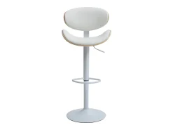New Vente-unique Conjunto de 2 bancos altos pele sintética, altura regulável, natural e branco - MONTENEGRO Natural claro / Branco