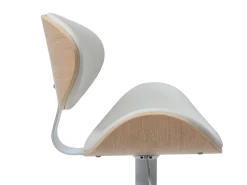 New Vente-unique Conjunto de 2 bancos altos pele sintética, altura regulável, natural e branco - MONTENEGRO Natural claro / Branco
