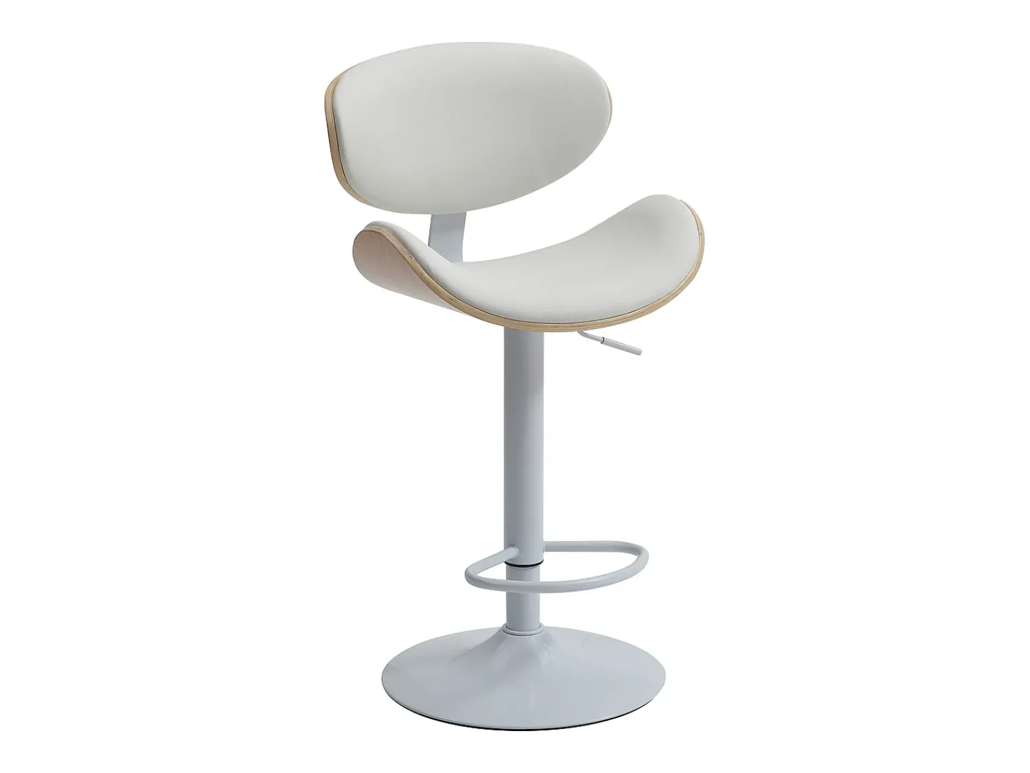 New Vente-unique Conjunto de 2 bancos altos pele sintética, altura regulável, natural e branco - MONTENEGRO Natural claro / Branco