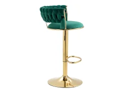 Banco*Merax Conjunto de 2 bancos altos giratórios 360° - 54 x 46 x 78/97 - altura ajustável com encosto - veludo - Verde