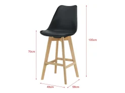 Helloshop26 Conjunto de 4 bancos altos de plástico de faia sintética 105 x 48 x 58 cm 03_0008720^ Banco