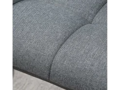 Banco* Conjunto de 2 bancos altos, reguláveis em altura, giratórios 360°, com encosto e apoio para os pés, efeito linho, até 120 kg, cinza Cinzento