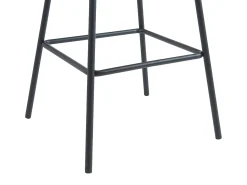 Sale Vente-unique Conjunto de 2 bancos altos em tecido bouclé e metal cor preta - SENORASE Preto
