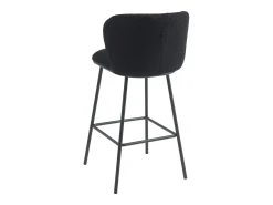 Sale Vente-unique Conjunto de 2 bancos altos em tecido bouclé e metal cor preta - SENORASE Preto