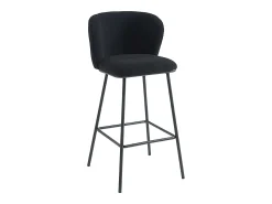 Sale Vente-unique Conjunto de 2 bancos altos em tecido bouclé e metal cor preta - SENORASE Preto