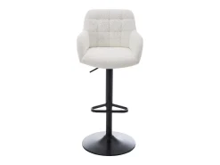 Online Vente-unique Conjunto de 2 bancos altos em tecido bouclé e metal, altura ajustável, - PEGA Branco