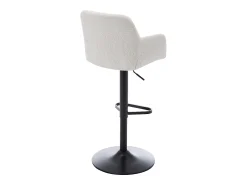 Online Vente-unique Conjunto de 2 bancos altos em tecido bouclé e metal, altura ajustável, - PEGA Branco