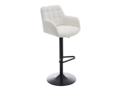 Online Vente-unique Conjunto de 2 bancos altos em tecido bouclé e metal, altura ajustável, - PEGA Branco