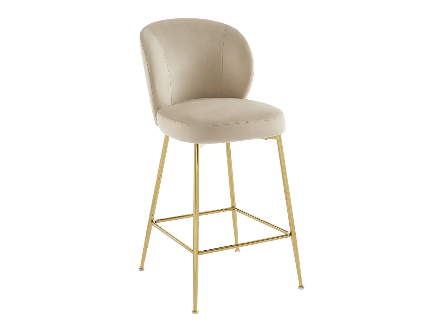 Vente-unique Conjunto de 2 bancos altos veludo e metal dourado, - POLPONA de Pascal MORABITO^ Banco