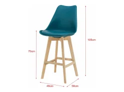 Online Helloshop26 Conjunto de 6 bancos altos de plástico sintético em faia 105x48x58 cm turquesa 03_0008730 Bege