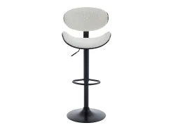 Vente-unique Conjunto de 2 bancos altos tecido bouclé e metal branco e preto - MONTENEGRO^ Banco