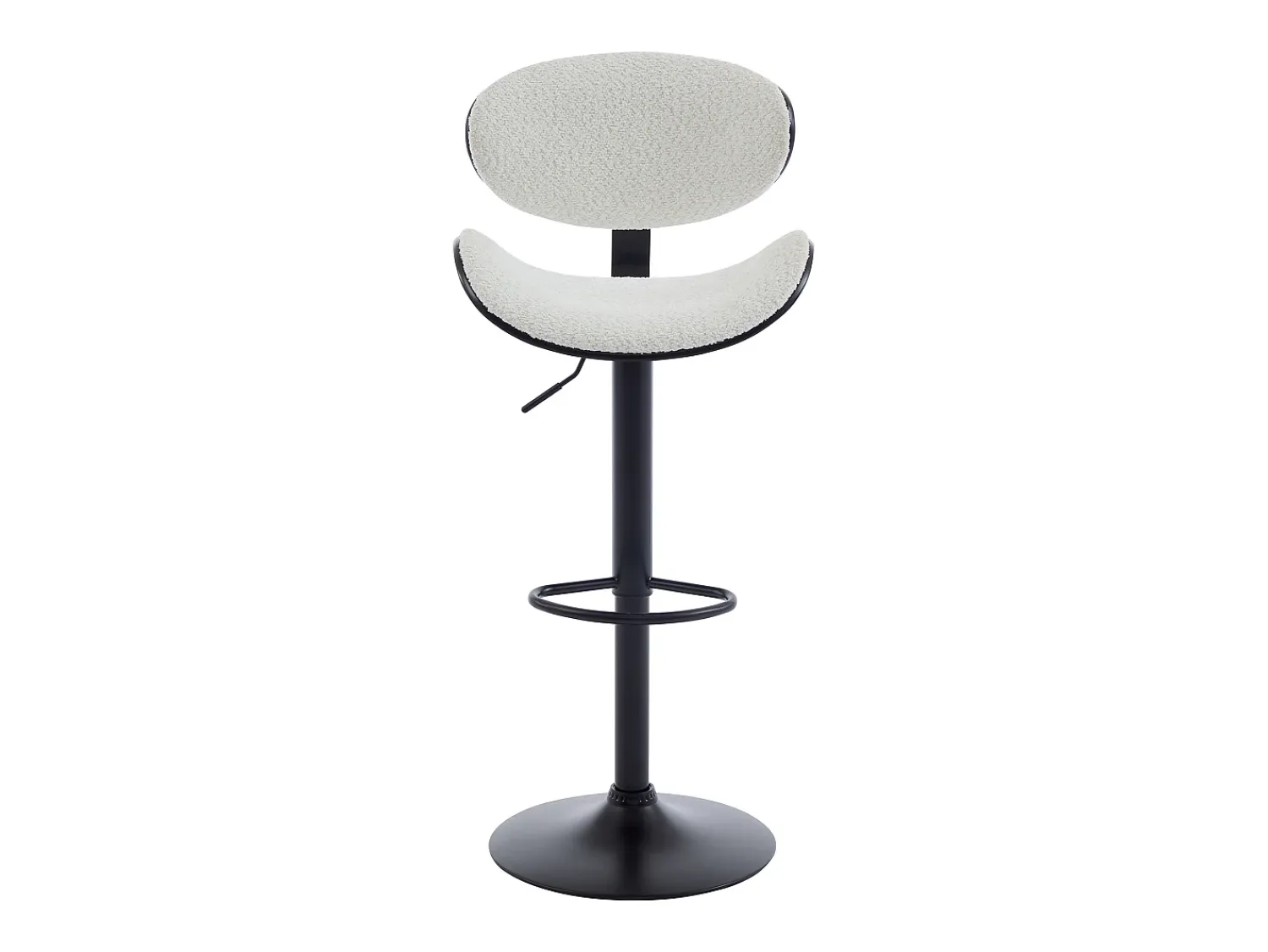 Vente-unique Conjunto de 2 bancos altos tecido bouclé e metal branco e preto - MONTENEGRO^ Banco