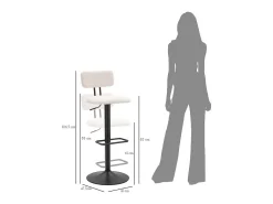 Conjunto de 2 Bancos Altos VKH446, Branco, 41x47,5x85 cm, Kendra Home^ Banco