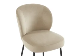 Discount Vente-unique Conjunto de 2 bancos altos veludo e metal preto - - POLPONA de Pascal MORABITO Bege