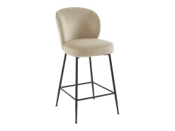 Discount Vente-unique Conjunto de 2 bancos altos veludo e metal preto - - POLPONA de Pascal MORABITO Bege