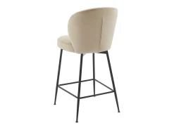 Discount Vente-unique Conjunto de 2 bancos altos veludo e metal preto - - POLPONA de Pascal MORABITO Bege