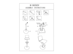Banco| Conjunto de 2 Bancos Altos VKH444, Branco, 43x49,5x85,5 cm, Kendra Home Preto